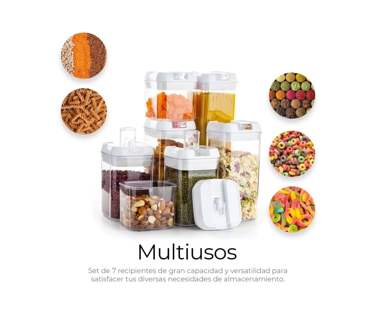 Kit Set Contenedor X7 Granos, Alimentos